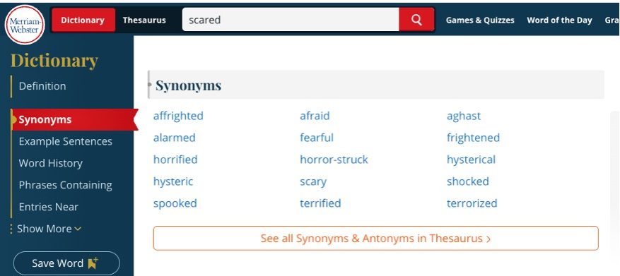 Dictionary-Scared-Example-EBLI
